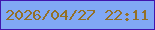 文字の大きさ：2、枠の色：4115ad、背景の色：81a8f4、文字の色：937027 無料ブログパーツのブログ時計