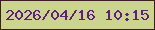 文字の大きさ：5、枠の色：411b24、背景の色：ccd58e、文字の色：601e83 無料ブログパーツのブログ時計
