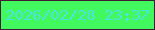 文字の大きさ：2、枠の色：411c33、背景の色：41f95f、文字の色：4de4df 無料ブログパーツのブログ時計