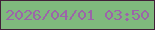 文字の大きさ：5、枠の色：411f38、背景の色：7fb97d、文字の色：9c64a9 無料ブログパーツのブログ時計