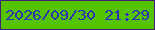 文字の大きさ：1、枠の色：411f72、背景の色：54c402、文字の色：2e32b3 無料ブログパーツのブログ時計