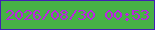 文字の大きさ：4、枠の色：411fb4、背景の色：47b146、文字の色：bc22e2 無料ブログパーツのブログ時計