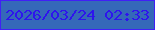 文字の大きさ：2、枠の色：411ff6、背景の色：3568b9、文字の色：2e14ed 無料ブログパーツのブログ時計