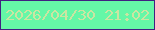 文字の大きさ：3、枠の色：412081、背景の色：65f7a7、文字の色：cbe5a2 無料ブログパーツのブログ時計