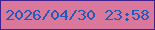 文字の大きさ：5、枠の色：41208c、背景の色：da789c、文字の色：215abb 無料ブログパーツのブログ時計