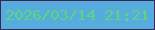 文字の大きさ：1、枠の色：412456、背景の色：57acde、文字の色：5dd57e 無料ブログパーツのブログ時計