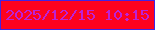 文字の大きさ：1、枠の色：4124e3、背景の色：fd021f、文字の色：bd21d7 無料ブログパーツのブログ時計