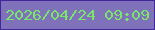 文字の大きさ：3、枠の色：41269c、背景の色：8072ba、文字の色：7ae56b 無料ブログパーツのブログ時計