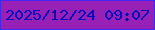 文字の大きさ：2、枠の色：4127f4、背景の色：9720b5、文字の色：0109be 無料ブログパーツのブログ時計