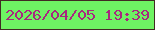 文字の大きさ：4、枠の色：412b23、背景の色：6ef363、文字の色：a8277f 無料ブログパーツのブログ時計