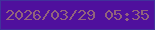 文字の大きさ：4、枠の色：41329b、背景の色：4f109d、文字の色：92637c 無料ブログパーツのブログ時計