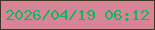 文字の大きさ：5、枠の色：413321、背景の色：d68496、文字の色：0eb662 無料ブログパーツのブログ時計