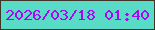 文字の大きさ：3、枠の色：413429、背景の色：58dcc8、文字の色：ac07f4 無料ブログパーツのブログ時計