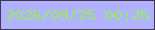文字の大きさ：4、枠の色：41374e、背景の色：b1b2fe、文字の色：9ae95f 無料ブログパーツのブログ時計