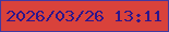文字の大きさ：5、枠の色：4139a1、背景の色：d9423b、文字の色：2d158b 無料ブログパーツのブログ時計