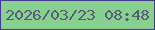 文字の大きさ：4、枠の色：413b89、背景の色：87d08f、文字の色：575d72 無料ブログパーツのブログ時計