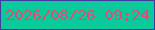 文字の大きさ：5、枠の色：413b9f、背景の色：0bc99b、文字の色：db4e7a 無料ブログパーツのブログ時計