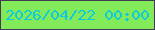 文字の大きさ：1、枠の色：413c53、背景の色：83ea59、文字の色：0ecadd 無料ブログパーツのブログ時計