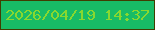 文字の大きさ：4、枠の色：413d01、背景の色：18bc66、文字の色：88d830 無料ブログパーツのブログ時計