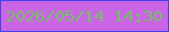 文字の大きさ：2、枠の色：4142f5、背景の色：ca65e5、文字の色：75c064 無料ブログパーツのブログ時計