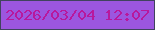 文字の大きさ：4、枠の色：41435e、背景の色：9c56df、文字の色：b8189d 無料ブログパーツのブログ時計
