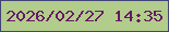 文字の大きさ：4、枠の色：414577、背景の色：b2cd8b、文字の色：681766 無料ブログパーツのブログ時計