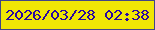 文字の大きさ：2、枠の色：414588、背景の色：f0e605、文字の色：2a08a0 無料ブログパーツのブログ時計
