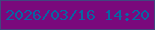 文字の大きさ：4、枠の色：41467f、背景の色：7a097c、文字の色：0766a3 無料ブログパーツのブログ時計