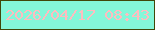 文字の大きさ：5、枠の色：414709、背景の色：84f7d9、文字の色：ffbcbf 無料ブログパーツのブログ時計