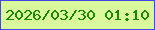 文字の大きさ：2、枠の色：4147e8、背景の色：daf89c、文字の色：188a00 無料ブログパーツのブログ時計