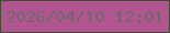文字の大きさ：1、枠の色：414b2f、背景の色：b15591、文字の色：70666d 無料ブログパーツのブログ時計