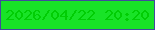 文字の大きさ：4、枠の色：414b9d、背景の色：18e327、文字の色：01cd04 無料ブログパーツのブログ時計