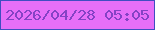 文字の大きさ：4、枠の色：414ec1、背景の色：e76ff8、文字の色：8542c5 無料ブログパーツのブログ時計
