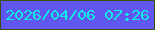 文字の大きさ：5、枠の色：414f09、背景の色：6058ee、文字の色：09eee5 無料ブログパーツのブログ時計