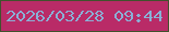 文字の大きさ：3、枠の色：41512d、背景の色：b92b67、文字の色：8ab0d6 無料ブログパーツのブログ時計