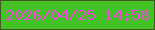 文字の大きさ：5、枠の色：415623、背景の色：42c224、文字の色：f546e0 無料ブログパーツのブログ時計