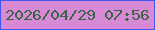 文字の大きさ：5、枠の色：4156f3、背景の色：d889d5、文字の色：3a6444 無料ブログパーツのブログ時計