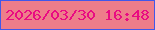 文字の大きさ：4、枠の色：4158e9、背景の色：ee7d8a、文字の色：e90b82 無料ブログパーツのブログ時計