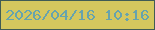 文字の大きさ：1、枠の色：415b55、背景の色：d5c75e、文字の色：67a3ad 無料ブログパーツのブログ時計