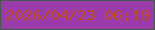 文字の大きさ：2、枠の色：415c4b、背景の色：9b3aab、文字の色：bc4d28 無料ブログパーツのブログ時計