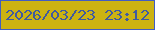 文字の大きさ：3、枠の色：415dc3、背景の色：ccb312、文字の色：405aa0 無料ブログパーツのブログ時計