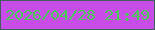 文字の大きさ：1、枠の色：415e5a、背景の色：c74ce8、文字の色：49c957 無料ブログパーツのブログ時計