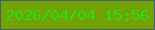 文字の大きさ：5、枠の色：416076、背景の色：73a205、文字の色：25df1d 無料ブログパーツのブログ時計