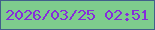 文字の大きさ：1、枠の色：41608a、背景の色：7ecc8d、文字の色：862bda 無料ブログパーツのブログ時計