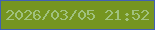 文字の大きさ：1、枠の色：4160b4、背景の色：759520、文字の色：a0c17e 無料ブログパーツのブログ時計