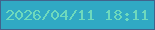 文字の大きさ：2、枠の色：41638c、背景の色：30a9c4、文字の色：6ed9bd 無料ブログパーツのブログ時計