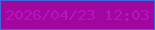 文字の大きさ：4、枠の色：4165dd、背景の色：a0079e、文字の色：bb13c1 無料ブログパーツのブログ時計