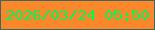 文字の大きさ：4、枠の色：41665b、背景の色：fa882a、文字の色：04f355 無料ブログパーツのブログ時計