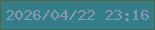文字の大きさ：4、枠の色：416957、背景の色：357e89、文字の色：869bad 無料ブログパーツのブログ時計