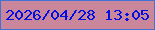 文字の大きさ：1、枠の色：4171d6、背景の色：ca869a、文字の色：030ee2 無料ブログパーツのブログ時計